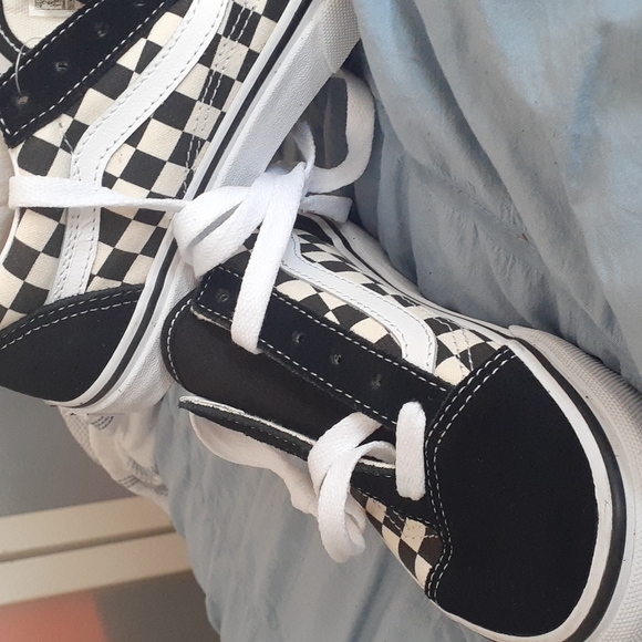 #44❤️ BNWOT Vans Old Skool Kids Checkered Vans - Picture 7 of 11